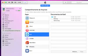 Importe mídia no Kodi para iOS
