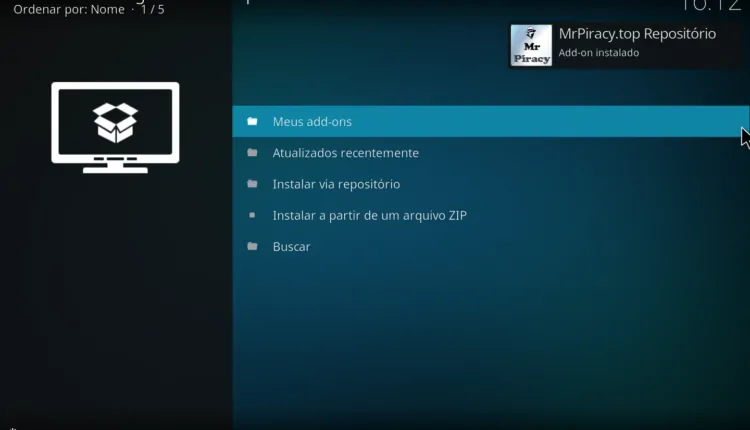 Confirmação de instalação da repo do Mr Piracy addon