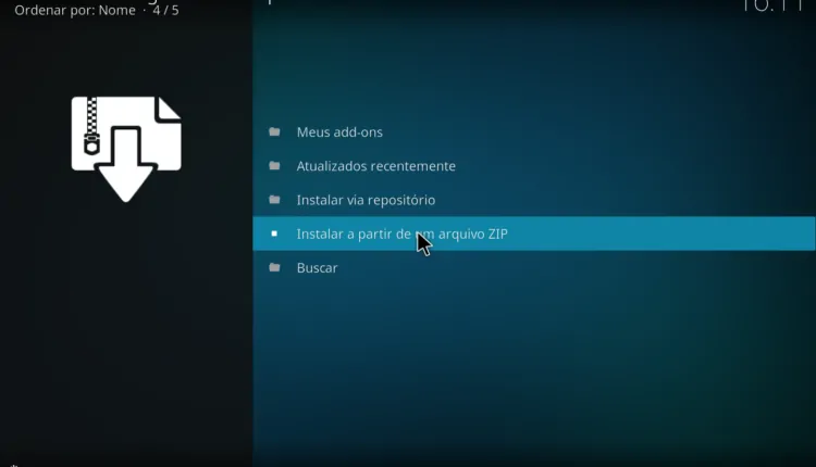 Gerenciador de addons Kodi