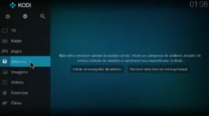Selecione Addons