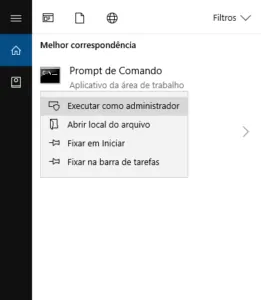 Executar Linha de Comandos ou Prompt de Comando como administrador