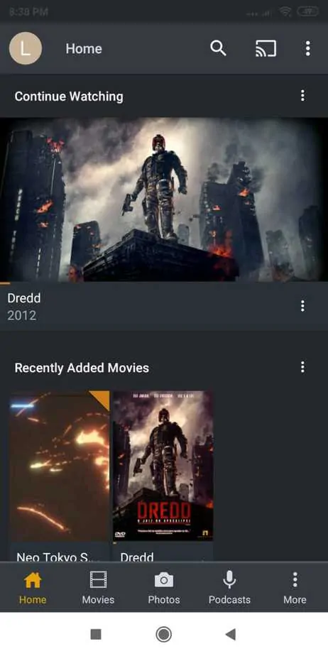 Plex App Bibliotecas