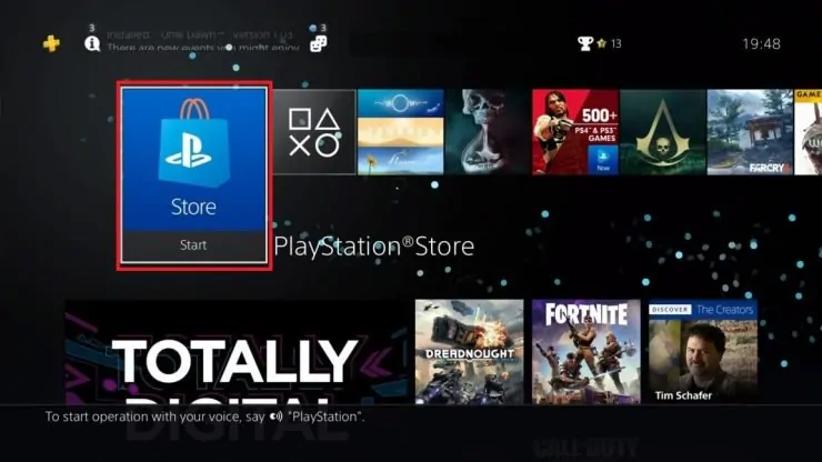 Aceder à PlayStation Store