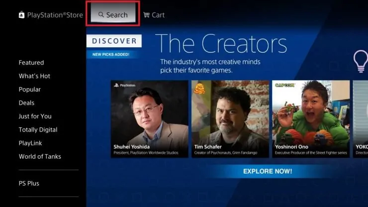 Pesquisa na PlayStation Store