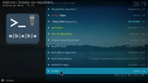 Para Instalar o Sportowa TV Kodi Addon, selecione o repositório mbebe