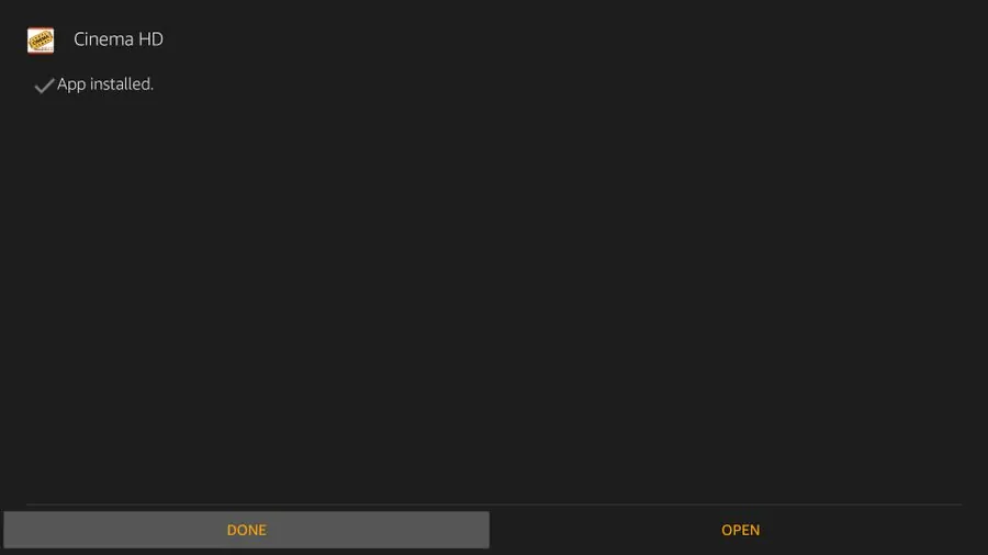 O Cinema APK está instalado na Fire TV Stick ou dispositivo de streaming similar da Amazon