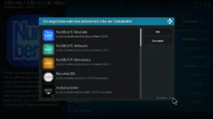 Aceitar a instalação das dependências necessárias para Instalar Addon Numbers do Kodi