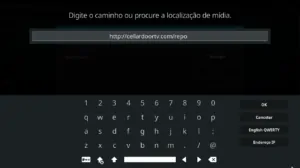 Adicionar o URL do repositório cellardoor tv para Instalar Addon Numbers do Kodi