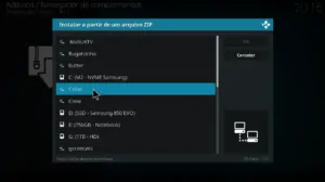 Selecionar o nome atribuído ao ficheiro do repositório cellardoor tv do kodi