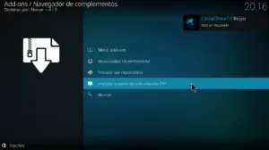 Mensagem de instalação bem sucedida, do repositório cellardoor tv, no Kodi