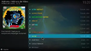 Selecionar o Luxray video para instalar o Addon Luxray do Kodi