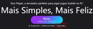Escolha esta opção para baixar o instalador do Nox Player para Mac