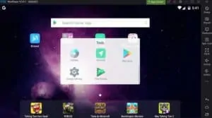 Depois de o instalar o Nox Player, encontrará a a PLay Store dentro da pasta Tools ou Ferramentas
