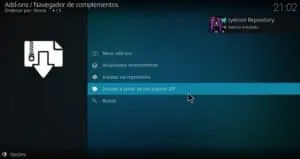 Aguarde a confirmação de que o repositório Cy4root foi instalado com exito no Kodi