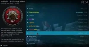 Selecione o addon Descent para o instalar no Kodi