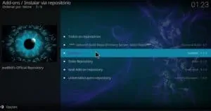Selecione o repositório JewRepo para instalar o Scrubs V2, no Kodi.