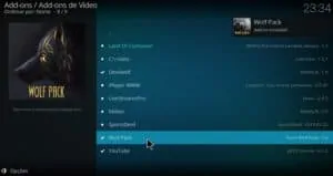 Quando o Kodi acabar de instalar o addon Wolf Pack, surgirá uma mensagem de instalação bem sucedida
