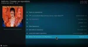 Para instalar o Addon Wolf Pack no Kodi, selecione o repositório Where The Monsters Live