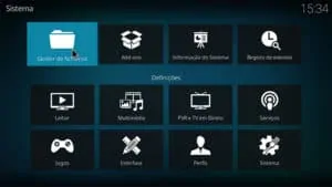 Click no gestor de ficheiros no Kodi para instalar a fonte do repositório no Kodi