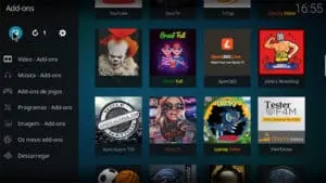 Selecione o navegador de complementos ou addons, no Kodi