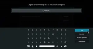 Dê um nome para identificar o repositório Cy4Root facilmente.