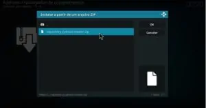 Selecione o ficheiro ZIP correspondente ao repositório Cy4Root.