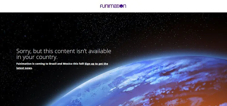 Funimation - bloqueio geográfico
