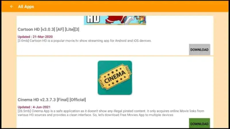 Cada categoria da Loja APK Time inclui inúmeros aplicativos que pode instalar