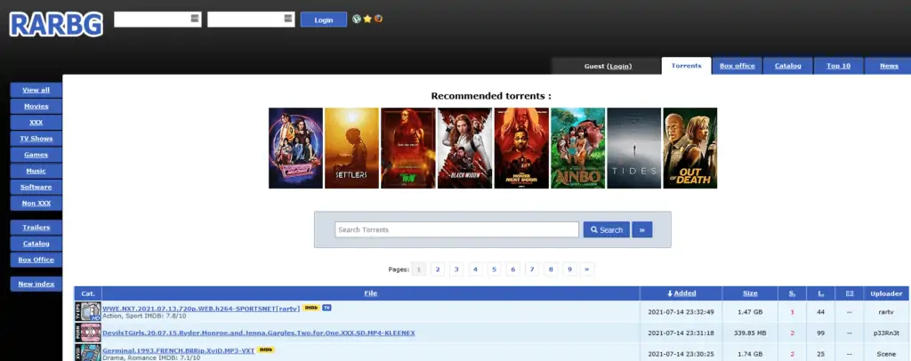 RARBG - Melhores sites para baixar filmes pelo utorrent