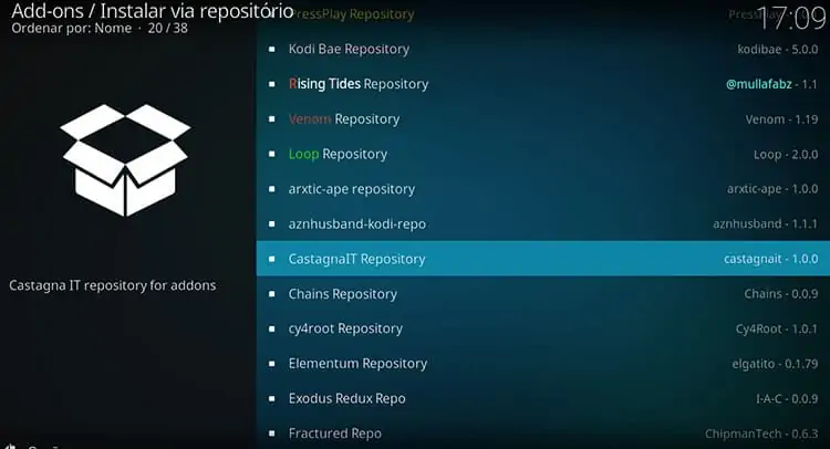 Repositório Castagna IT no Kodi