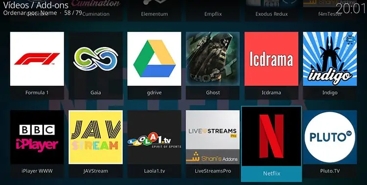 Abrir o Addon Netflix no Kodi