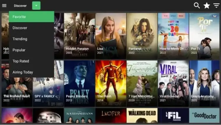 Menu do Flixoid após o instalar