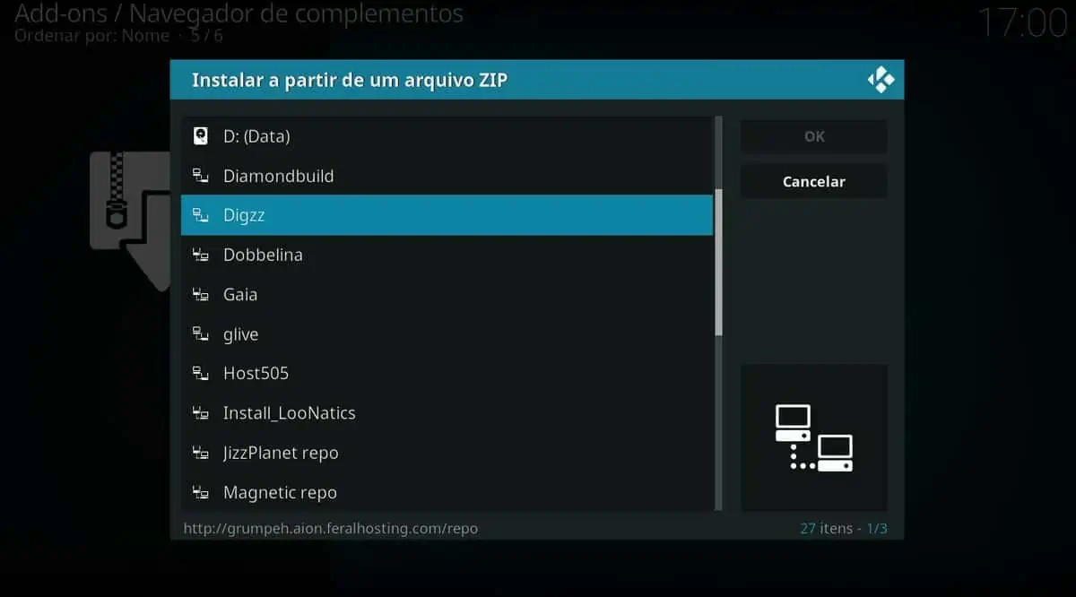 Clique no nome que atribuiu à origem do repositório