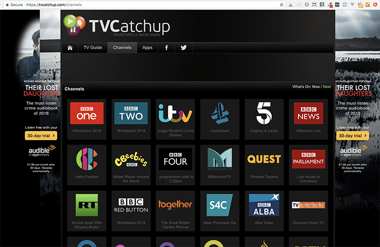 TVCatchup website uk tv channels