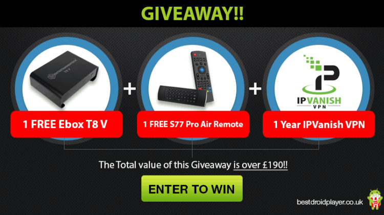 streaming giveaway android tv box + remote + ipvanish