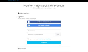 Create an account on ErosNow