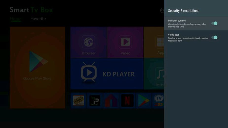 Unknown sources Android TV Box