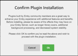 Confirming Plugin Installation on Emby