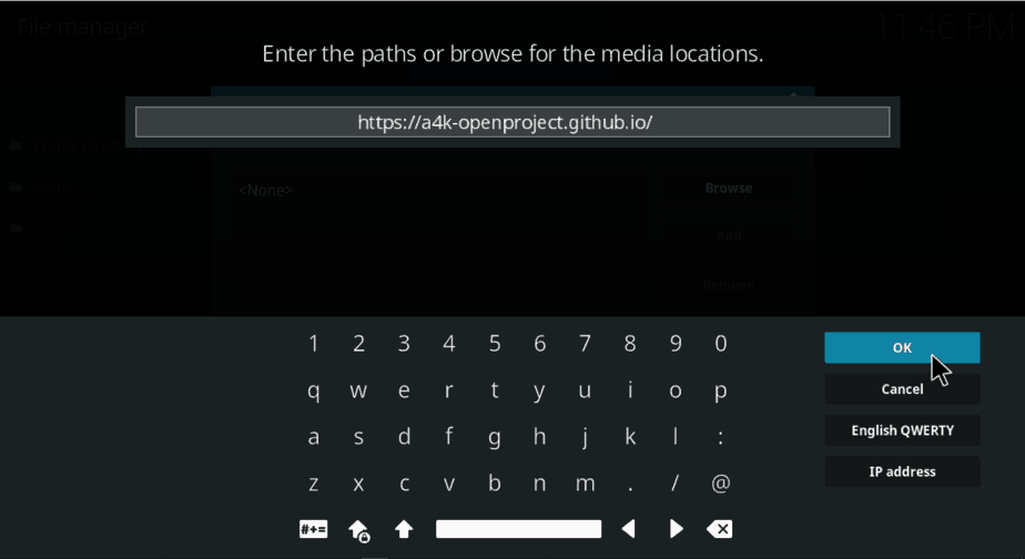 Add the source url on Kodi