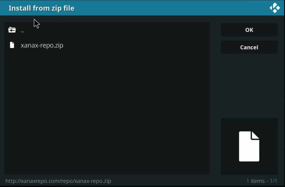 Install from a zip file on Kodi