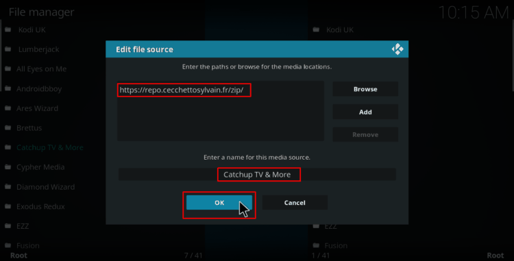 Insert the repo url you intend to install on Kodi