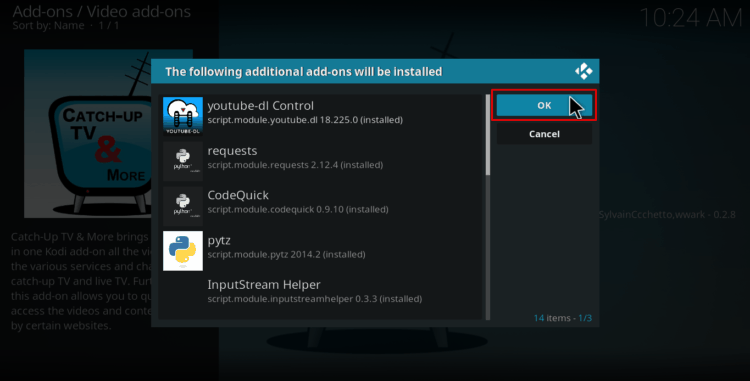 Accept other complementary addons to be installed on Kodi