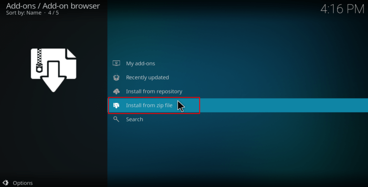 Install a Repo from a .zip file on Kodi