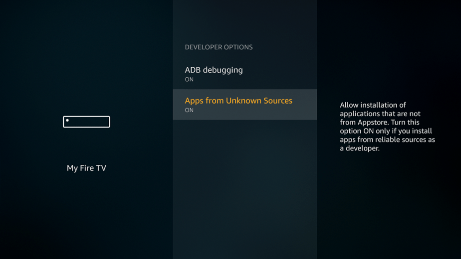 Allow apps from Unknown sources on Firestick or Fire TV
