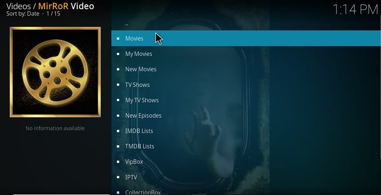 Now that the MirRoR Video install is complete enjoy the high-quality streams in your Kodi