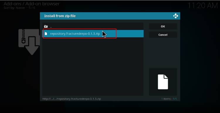 To install Joker 2.0 Kodi Addon, select the zip file containing the repository