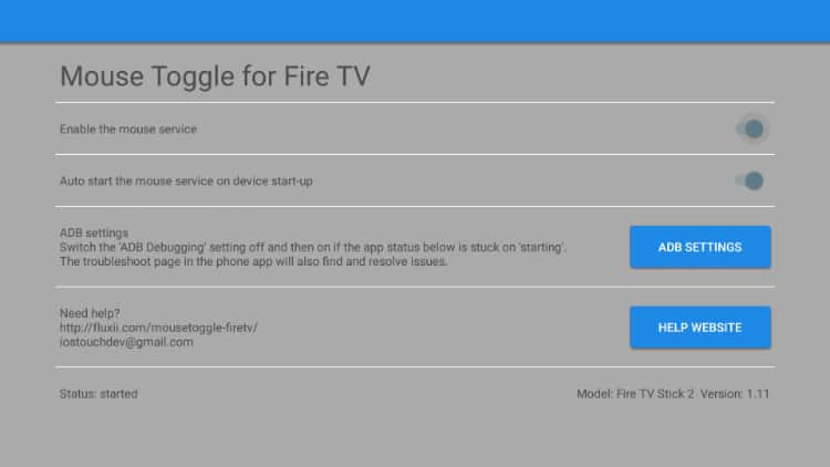After the install, check the configurations for Mouse Toggle on your Firestick or Fire TV