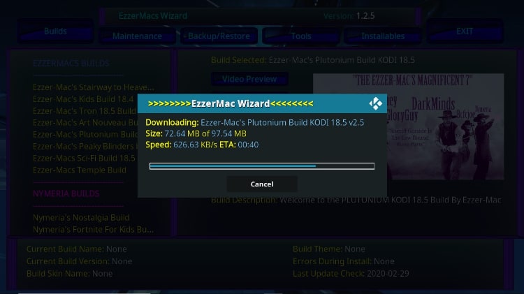 EzzerMac Wizard will install the required Plutonium Build files on your Kodi