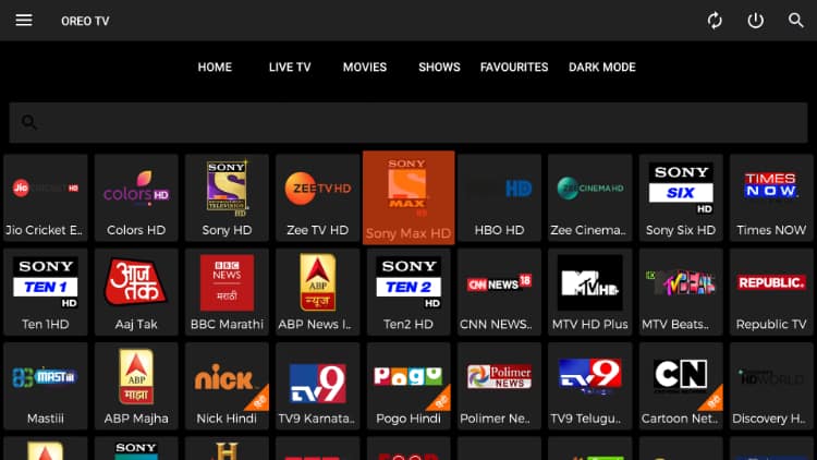 Oreo TV is an amazing app to stream Live TV that you can install on Firestick for free