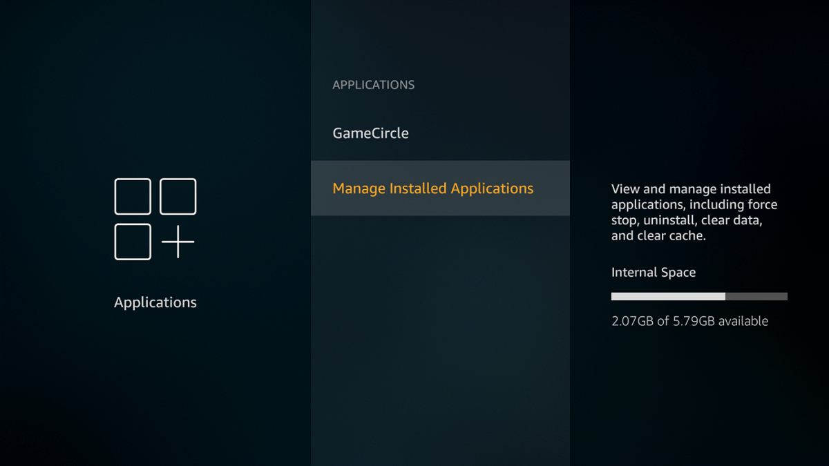 firestick manage installed applications